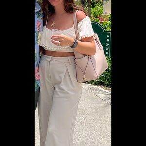 Forever 21 Cream Wide Leg Pants